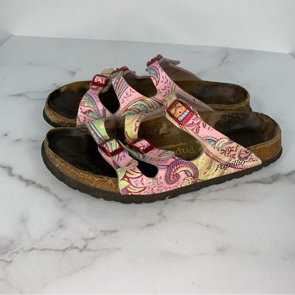 Birkenstock Florida Birko-Flor Triple 3-strap Strappy Sandals 40 - Picture 2 of 9